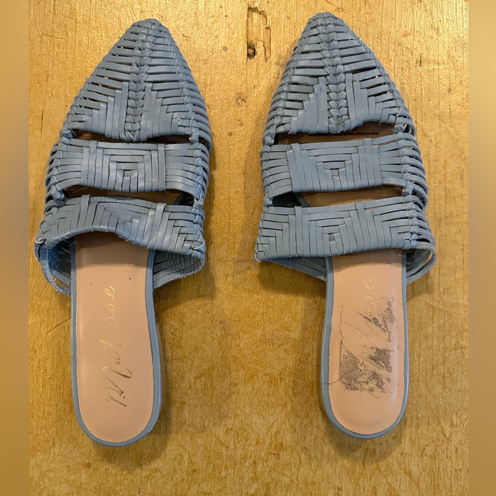 Matisse Women's Blue Woven Slide Sandals